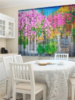 ФОТОТЮЛЬ ИЗ 3Х ПОЛОТЕН "СИРЕНЕВЫЙ САД" - фото 22019